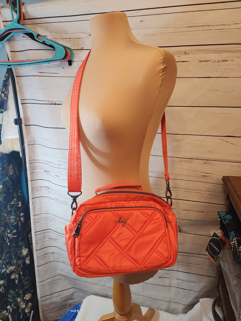 Lug Quilted Crossbody Bag in Coral